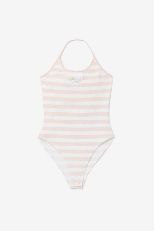 Fila Bodysuits Damske Ruzove / Biele - Catalina Halter Vypredaj - Slovakia 49361-PBIN